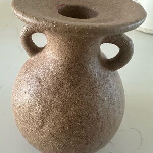 Textured Brown Vase with Handles